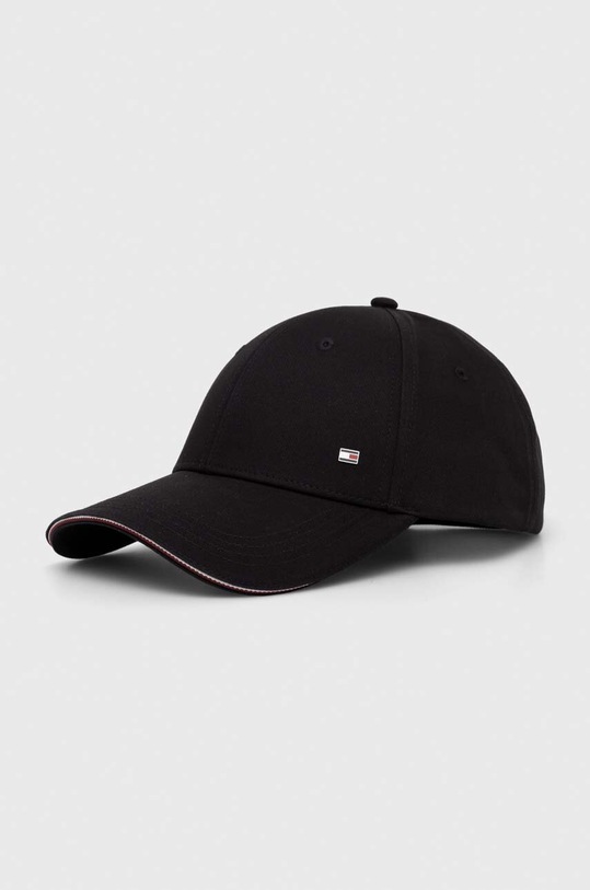 Tommy Hilfiger czapka z daszkiem bawełniana bawełna czarny AM0AM12035