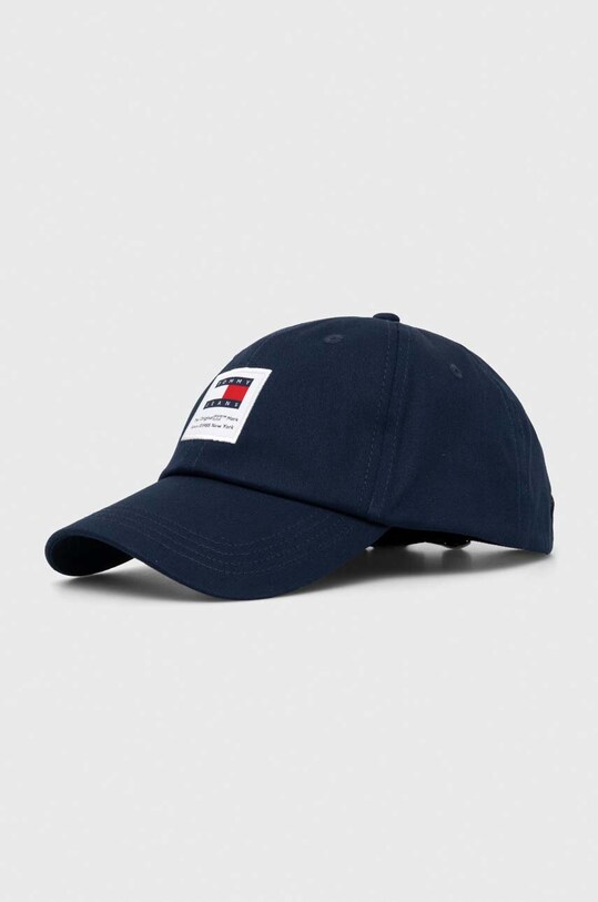 Tommy Jeans czapka z daszkiem bawełniana aplikacja granatowy AM0AM12016