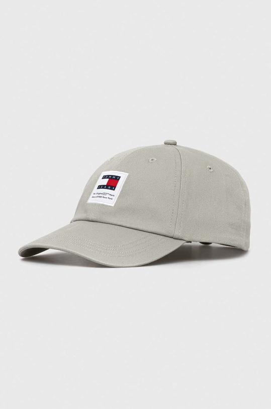 Tommy Jeans czapka z daszkiem bawełniana aplikacja szary AM0AM12016