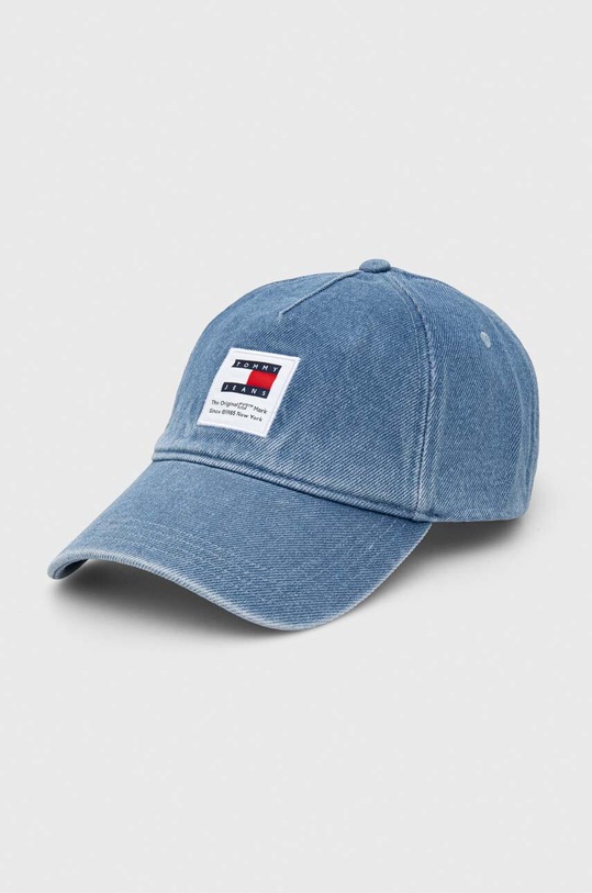 Tommy Jeans czapka z daszkiem bawełniana aplikacja niebieski AM0AM12019