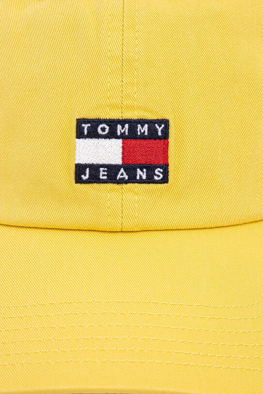 Tommy Jeans berretto da baseball in cotone AM0AM12020 giallo AW25