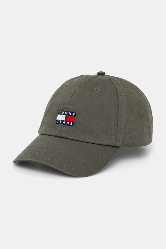 Tommy Jeans șapcă de baseball din bumbac verde AM0AM12020