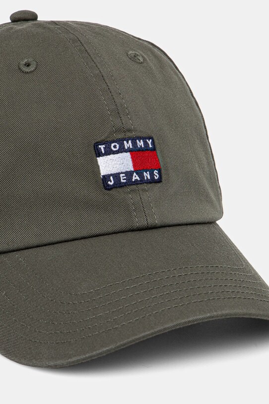 Tommy Jeans șapcă de baseball din bumbac AM0AM12020 verde SS25