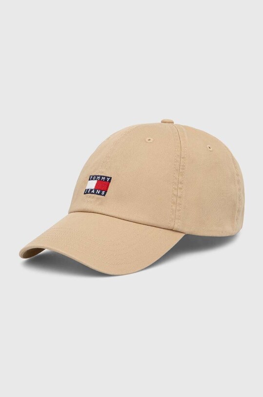 Tommy Jeans șapcă de baseball din bumbac bumbac bej AM0AM12020