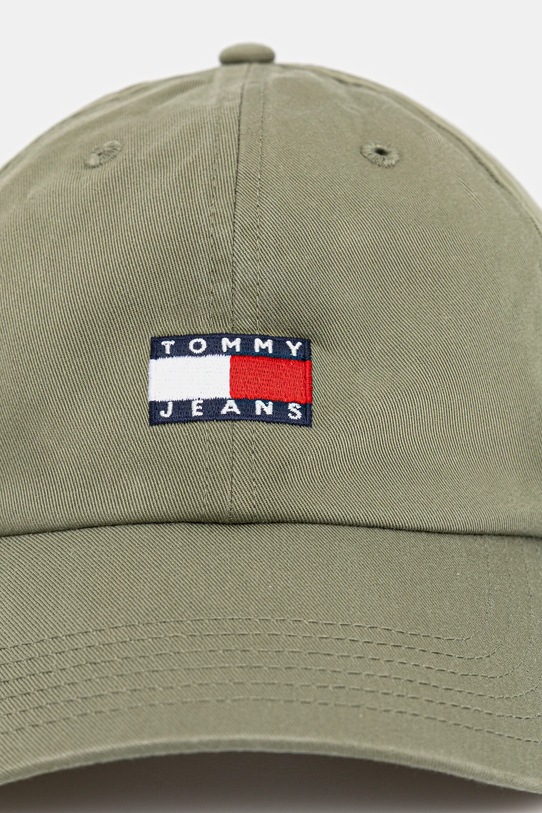 Tommy Jeans czapka z daszkiem bawełniana AM0AM12020 zielony AW25