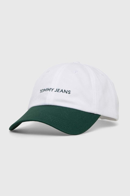 Tommy Jeans czapka z daszkiem bawełniana wzorzyste biały AM0AM12024