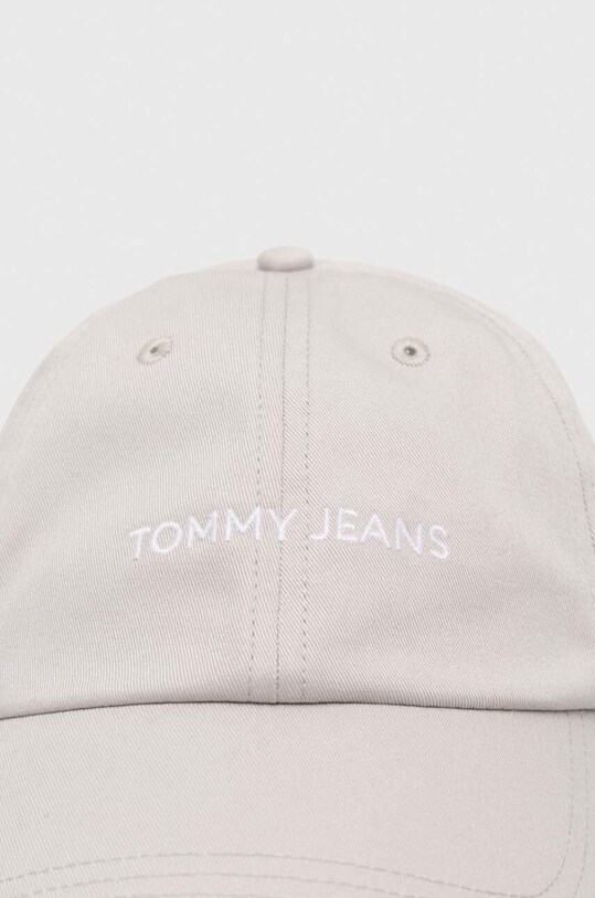 Tommy Jeans șapcă de baseball din bumbac AM0AM12024 gri SS24