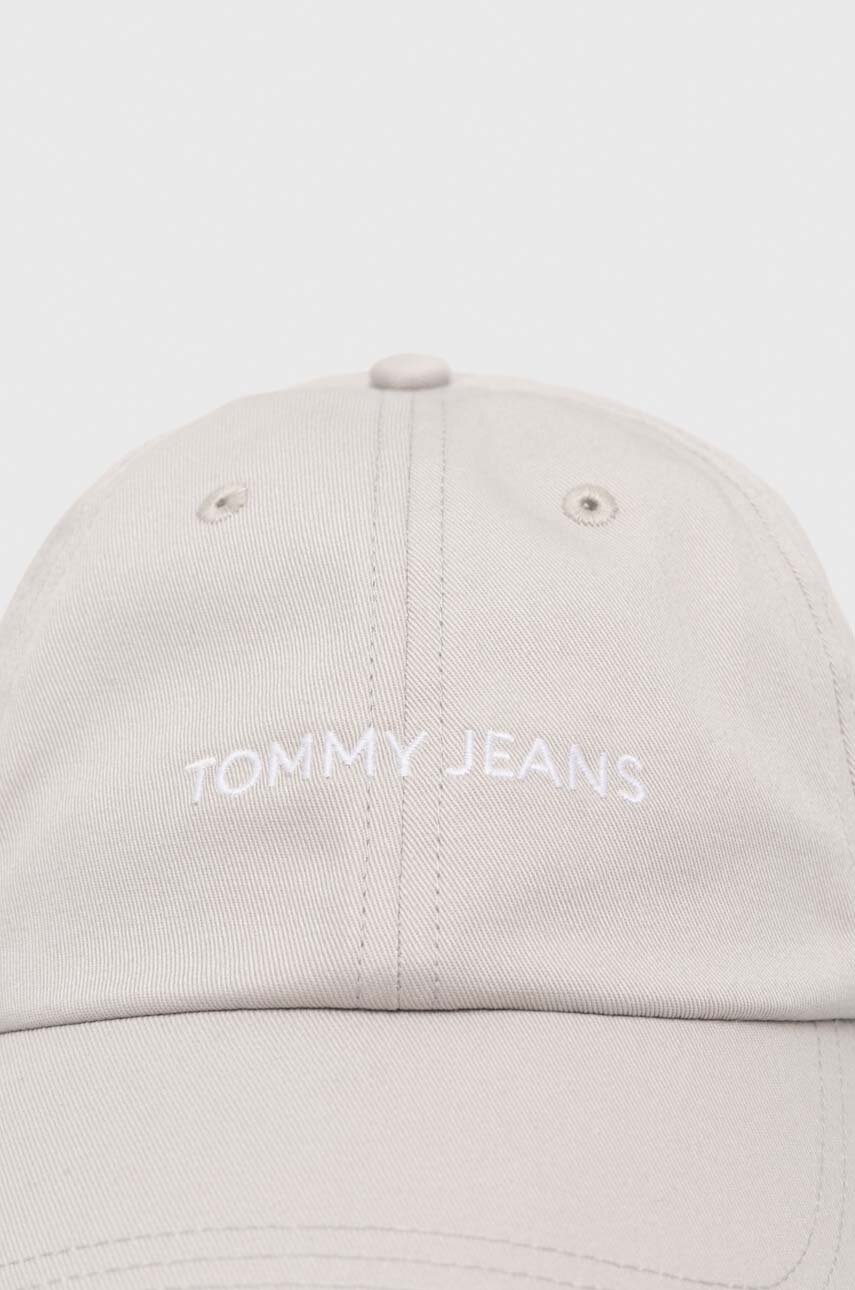 Bavlněná baseballová čepice Tommy Jeans AM0AM12024 šedá SS24