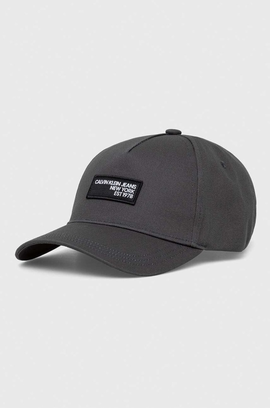 Bavlněná baseballová čepice Calvin Klein Jeans bavlna šedá K50K511428