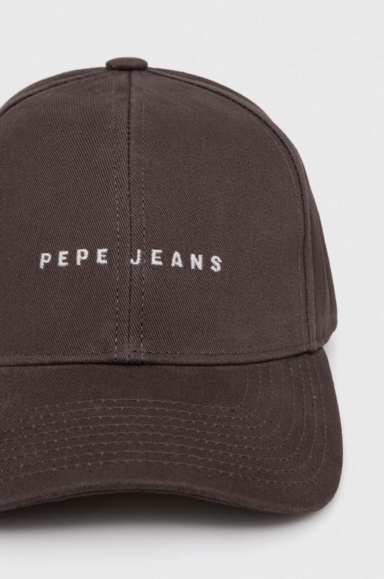 Pepe Jeans czapka z daszkiem bawełniana NATHAN PM040535 szary SS24