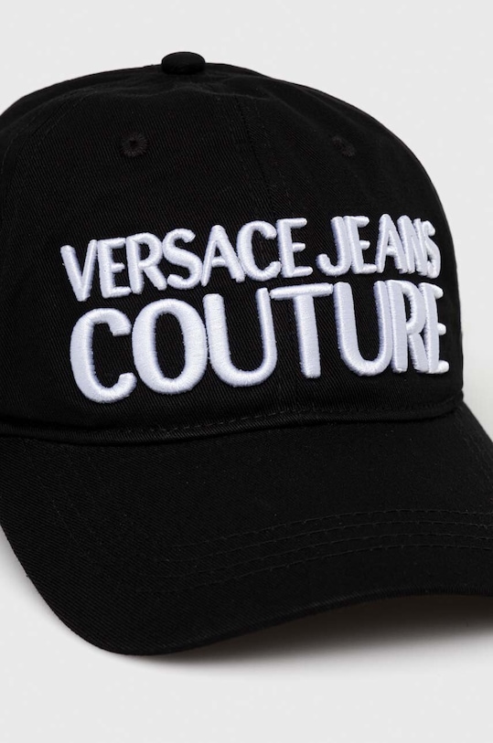 Bavlněná baseballová čepice Versace Jeans Couture 76GAZK10.ZG010 černá SS24