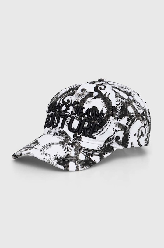 Versace Jeans Couture czapka z daszkiem bawełniana wzorzyste biały 76GAZK10.ZG267