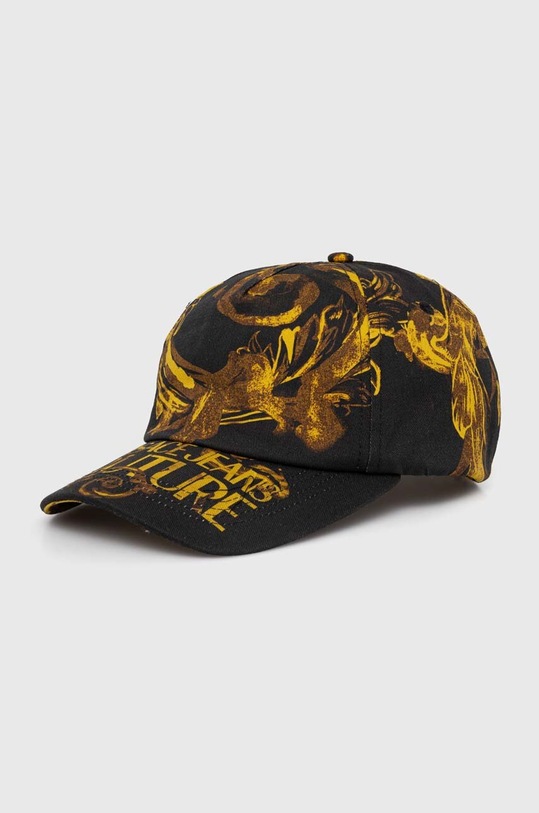 Versace Jeans Couture czapka z daszkiem bawełniana wzorzyste czarny 76GAZK17.ZG277