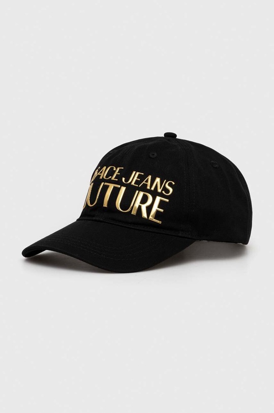 Versace Jeans Couture czapka z daszkiem bawełniana aplikacja czarny 76GAZK32.ZG207