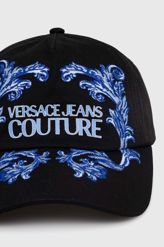 Versace Jeans Couture czapka z daszkiem bawełniana 76GAZK33.ZG270 czarny SS24