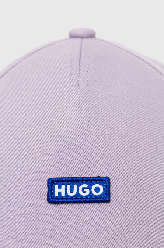 HUGO Blue czapka z daszkiem bawełniana 50522266 fioletowy SS24