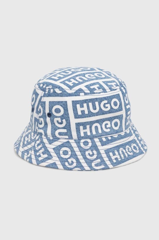 HUGO Blue kapelusz bawełniany wzorzyste niebieski 50522296