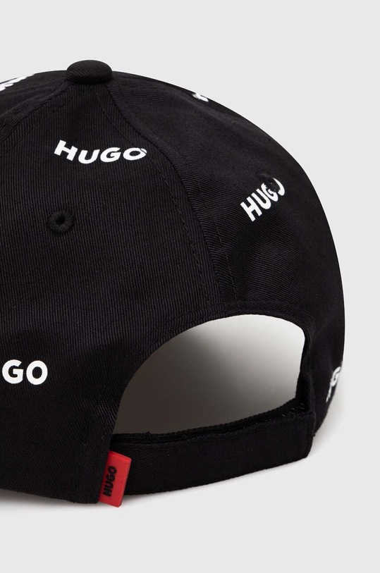 HUGO czapka z daszkiem bawełniana 50516141 czarny SS24