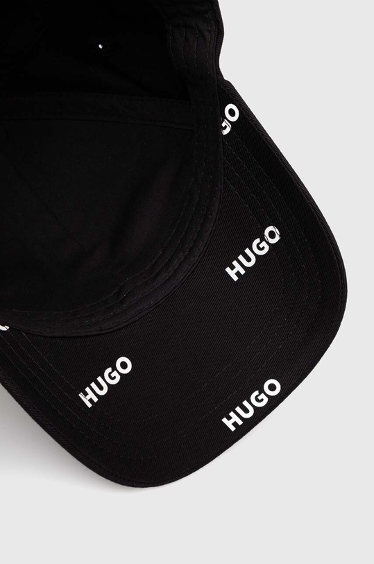 HUGO czapka z daszkiem bawełniana czarny 50516141