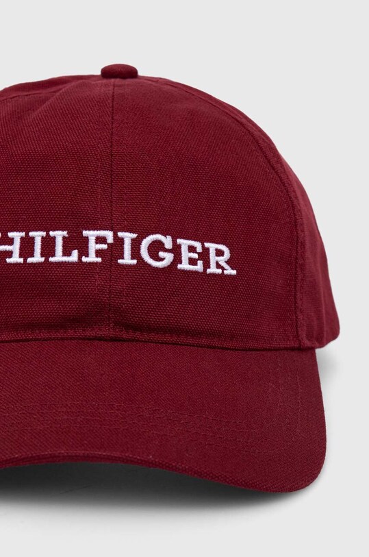 Хлопковая кепка Tommy Hilfiger AM0AM12154 бордо SS24