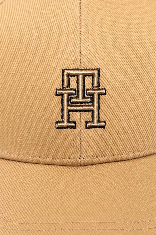 Bavlnená šiltovka Tommy Hilfiger AM0AM12300 béžová SS24
