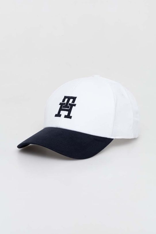 Бавовняна бейсболка Tommy Hilfiger бавовна білий AM0AM12301