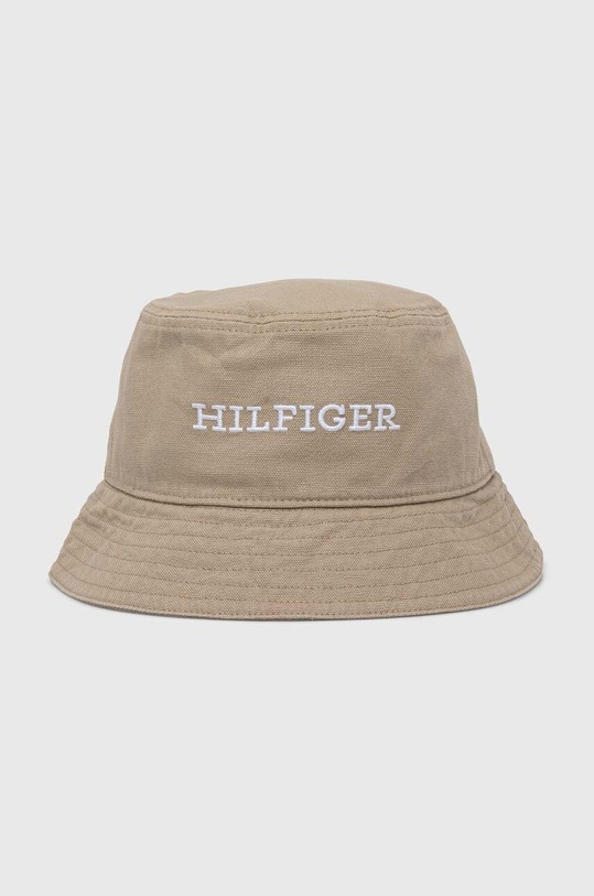 Tommy Hilfiger kapelusz bawełniany aplikacja beżowy AM0AM12302