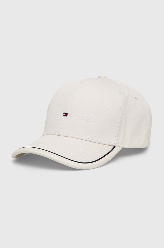Tommy Hilfiger czapka z daszkiem bawełniana aplikacja biały AM0AM12304
