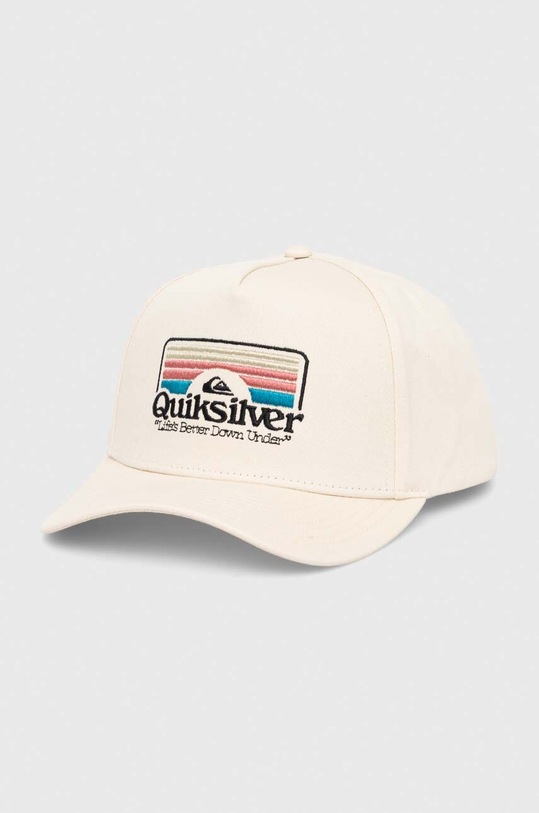 Quiksilver czapka z daszkiem bawełniana aplikacja beżowy AQYHA05433