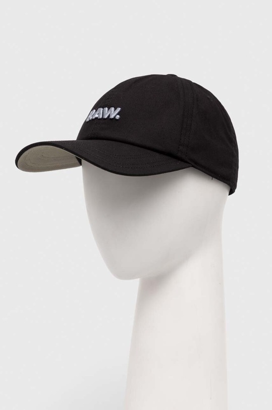 G-Star czapka z daszkiem bawełniana aplikacja czarny D24313.D387