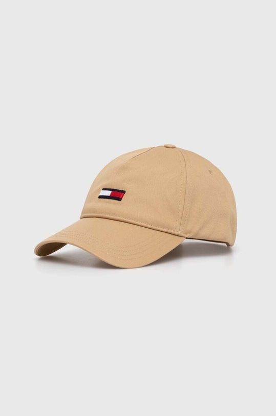 Tommy Jeans czapka z daszkiem bawełniana aplikacja beżowy AM0AM11692