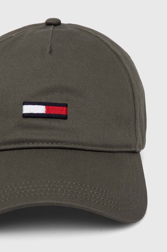 Tommy Jeans czapka z daszkiem bawełniana AM0AM11692 zielony AW24