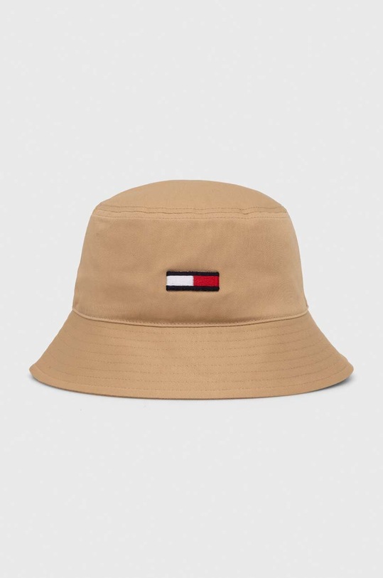 Tommy Jeans kapelusz bawełniany aplikacja beżowy AM0AM11697