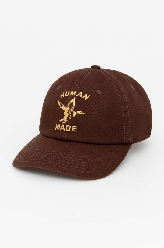 Human Made berretto da baseball in cotone applique marrone HM27GD015