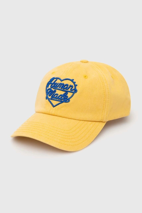 Human Made cotton baseball cap 6 Panel Cap applique yellow HM27GD011