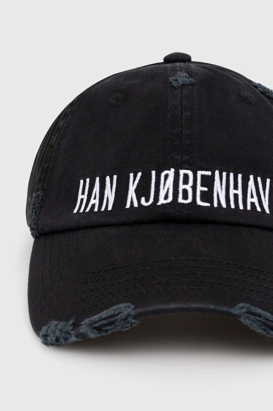 Han Kjøbenhavn cotton baseball cap Distressed Signature Cap A.132999 black SS24