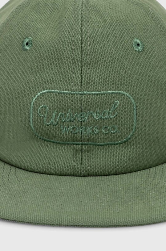 Памучна шапка с козирка Universal Works Baseball Hat 30811.BIRCH зелен SS24