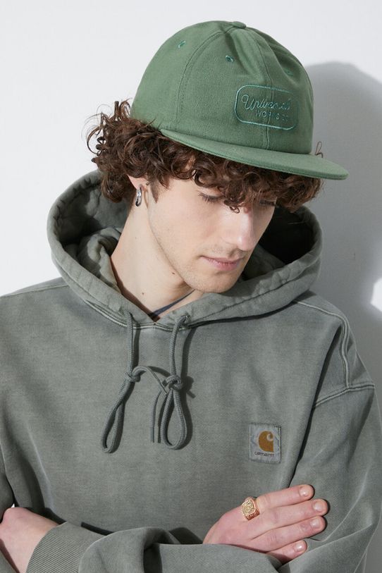 Universal Works berretto da baseball in cotone Baseball Hat 30811.BIRCH verde