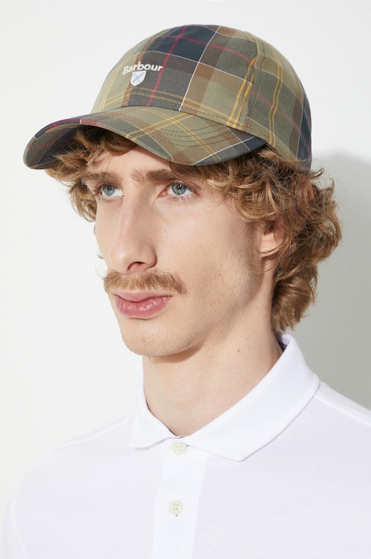 Bavlnená šiltovka Barbour Tartan Sports Cap MHA0617 zelená
