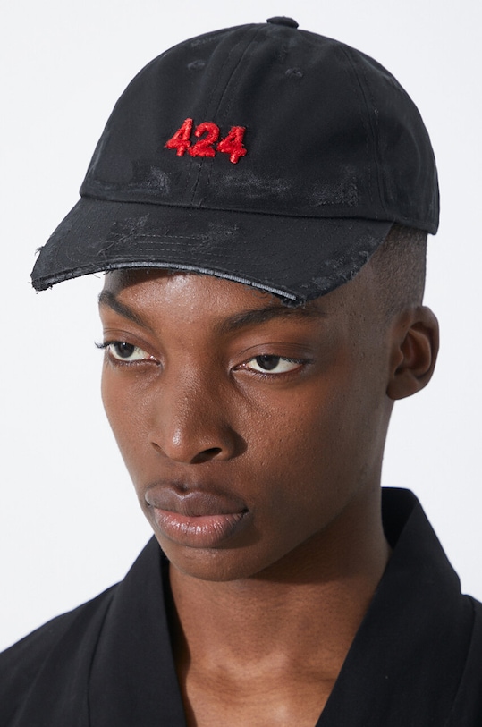 424 czapka z daszkiem bawełniana Distressed Baseball Hat FF4SMY01BP.TE002.999