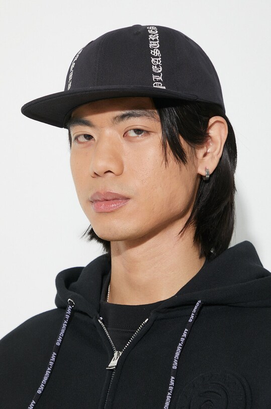 Bavlněná baseballová čepice PLEASURES Horns Canvas Cap P24SP067.BLACK černá