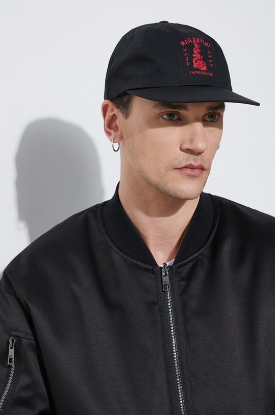 Maharishi cotton baseball cap Dragon Anniversary Cap 1276.BLACK black