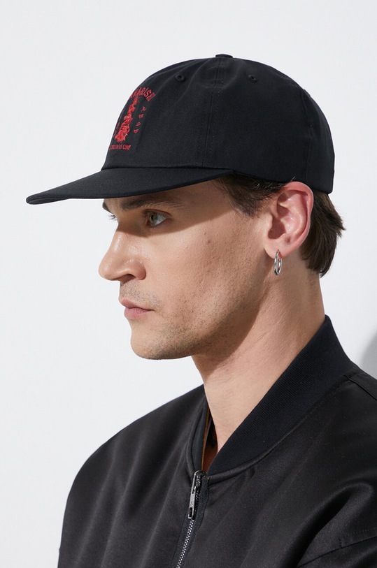 Maharishi cotton baseball cap Dragon Anniversary Cap 1276.BLACK