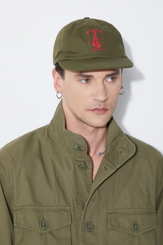 Βαμβακερό καπέλο του μπέιζμπολ Maharishi Dragon Anniversary 1276.OLIVE πράσινο