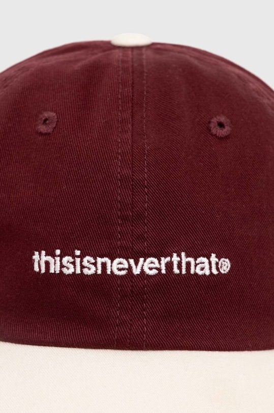 thisisneverthat șapcă de baseball din bumbac T-Logo Cap TN240WHWBC01 burgundia SS24