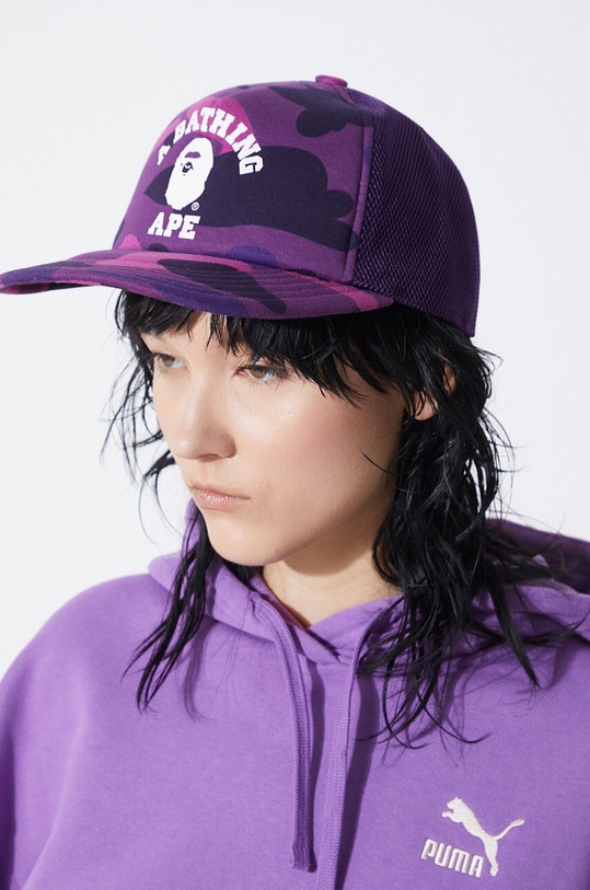A Bathing Ape sapca Color Camo College Mesh Cap 1J30180011 violet