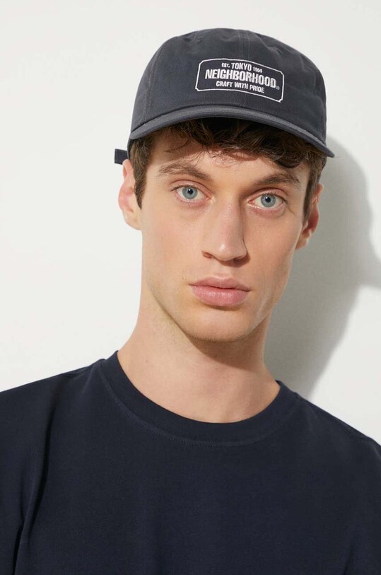 Хлопковая кепка NEIGHBORHOOD Dad Cap 241YGNH.HT03 серый