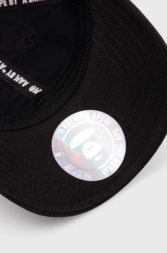 AAPE cotton baseball cap black AAPCPM5257XXM