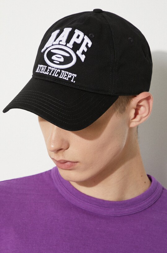 AAPE cotton baseball cap AAPCPM5257XXM black