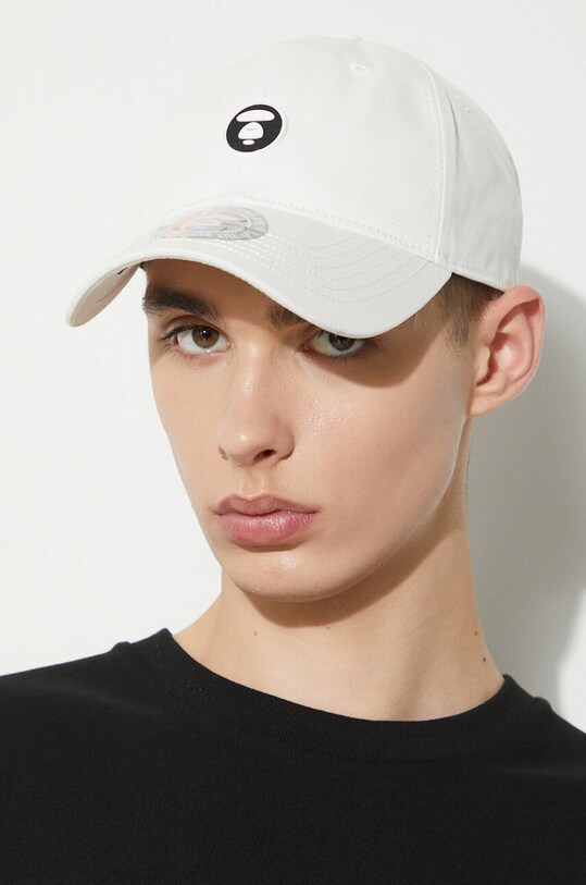 AAPE cotton baseball cap AAPCPM4865XXM white